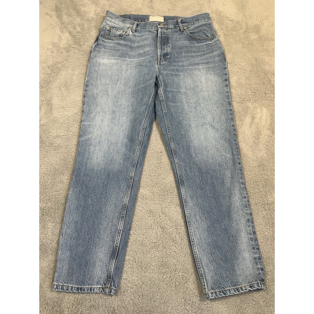 Everlane Jeans Womens 31 34x27 Blue 90s Cheeky Straight Leg Button Fly Organic